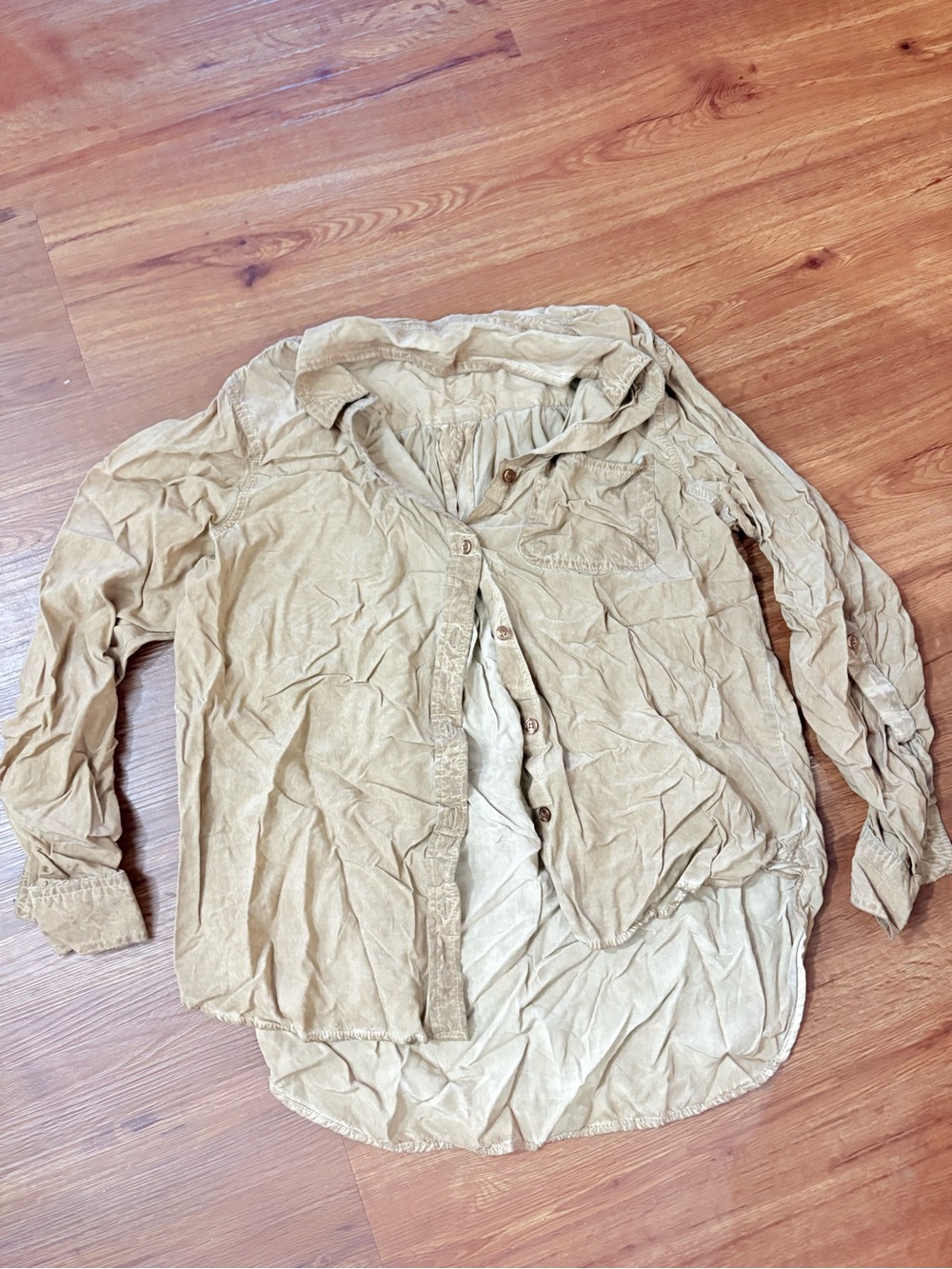 Velvet Heart Women's Long-Sleeve Button Shirt - Tan